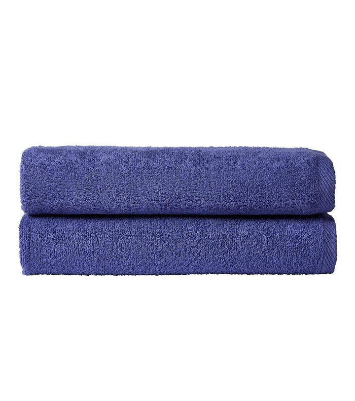 Pack of 2 Large Quick-Drying Lightweight Easycare Indus Valley Cotton Bath Sheets 80x140 cm for Home Travel Gym Holidays Multiple Colours by OLIVIA ROCCO COBALT Towels