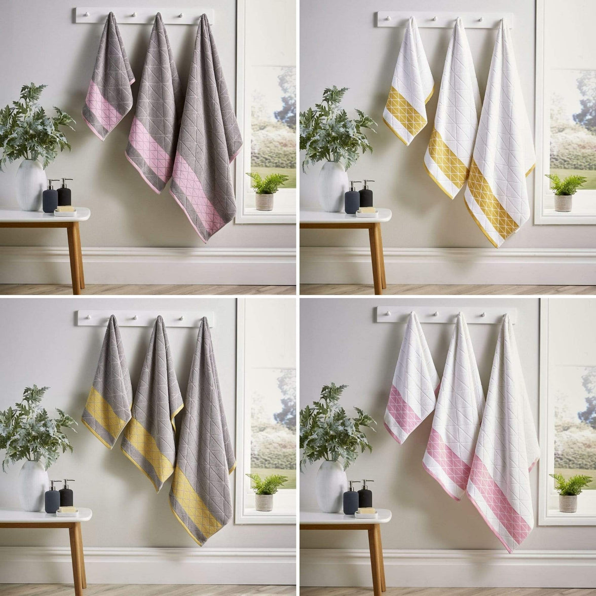 Inca Diamond Jacquard Luxury Soft Absorbent 600GSM Cotton Towels Bath Sheets Hand Towels Bath Towels Durable OEKO-TEX Certified Made in England by OLIVIA ROCCO Towels