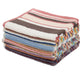 Pack Of 6 Stripe Towels 100% Sustainable Recycled Cotton Towel, Colourful Quick Dry Holiday Gym Beach OLIVIA ROCCO Towel