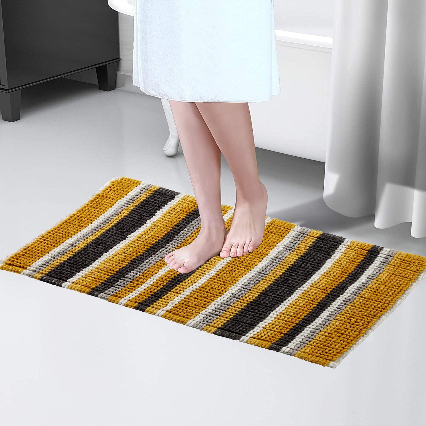 Super Soft Padstow Stripe Bathmat, Super Absorbent Bath Mats OLIVIA ROCCO Bath Mat