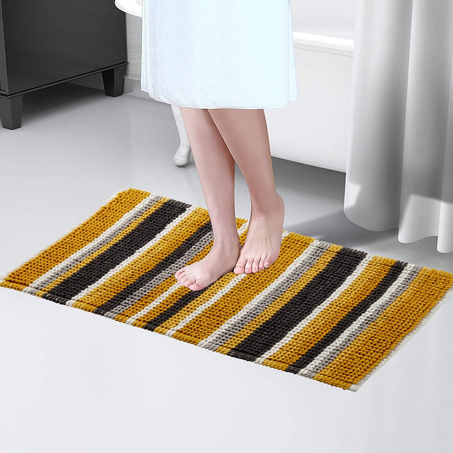 Super Soft Padstow Stripe Bathmat, Super Absorbent Bath Mats OLIVIA ROCCO Bath Mat