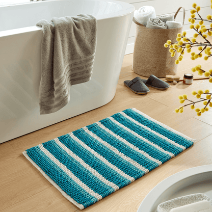 Super Soft Padstow Stripe Bathmat, Super Absorbent Bath Mats OLIVIA ROCCO Bath Mat
