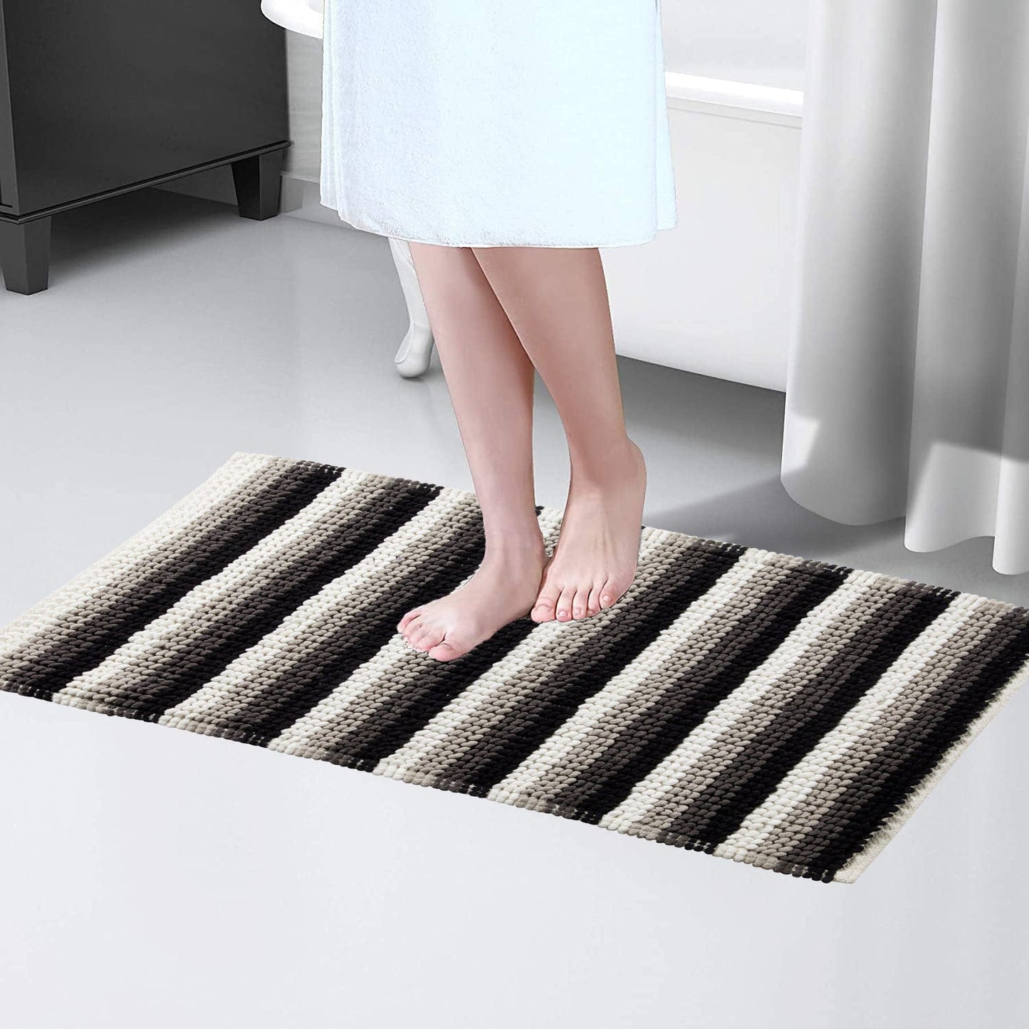 Super Soft Padstow Stripe Bathmat, Super Absorbent Bath Mats OLIVIA ROCCO Bath Mat
