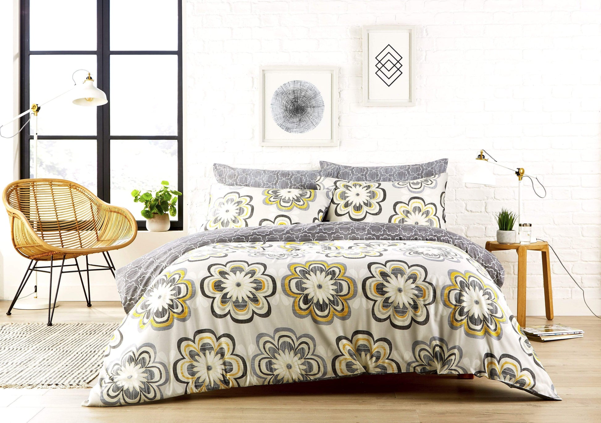 Peony Duvet Set SINGLE / OCHRE OLIVIA ROCCO Duvet Cover
