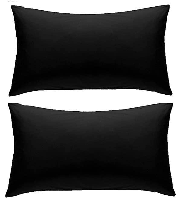 Percale Super Soft Fitted Sheet 180 TC Indus Valley Cotton Linen Durable Comfortable Bedding Multiple Sizes and Colours by OLIVIA ROCCO PILLOWCASES / BLACK Fitted Sheet