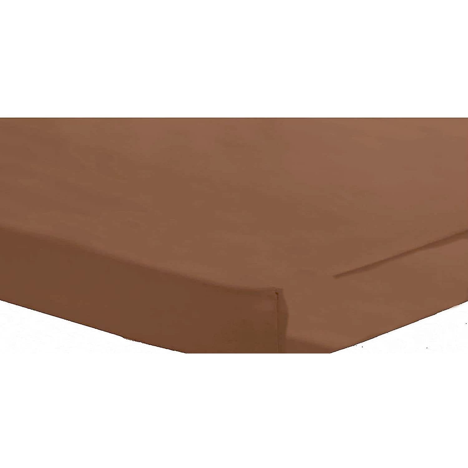 Percale Super Soft Fitted Sheet 180 TC Indus Valley Cotton Linen Durable Comfortable Bedding Multiple Sizes and Colours by OLIVIA ROCCO SINGLE / NATURAL Fitted Sheet