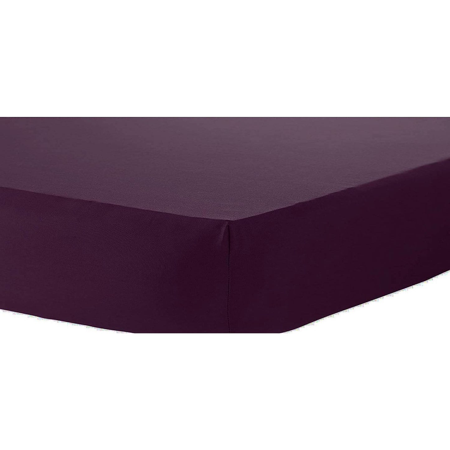 Percale Super Soft Fitted Sheet 180 TC Indus Valley Cotton Linen Durable Comfortable Bedding Multiple Sizes and Colours by OLIVIA ROCCO SINGLE / PLUM Fitted Sheet