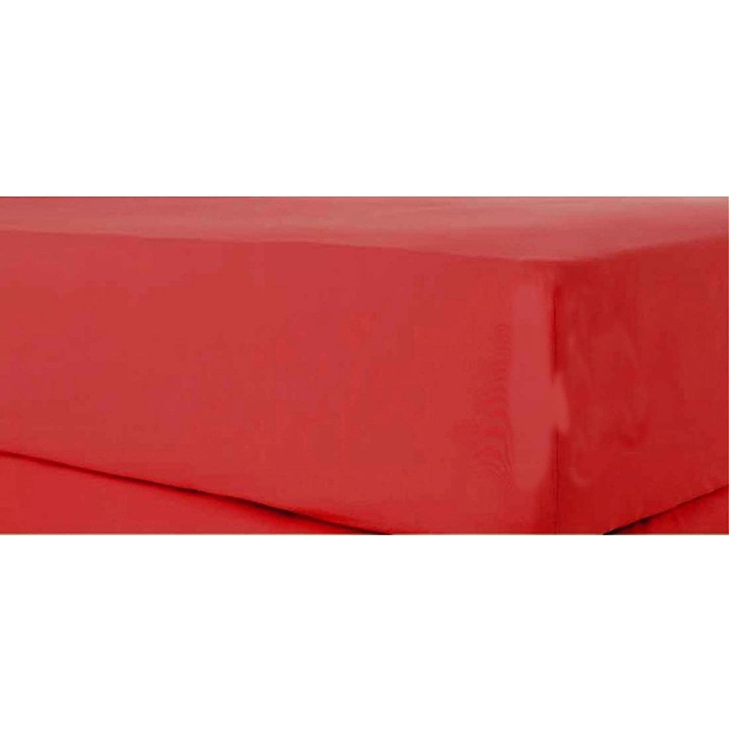 Percale Super Soft Fitted Sheet 180 TC Indus Valley Cotton Linen Durable Comfortable Bedding Multiple Sizes and Colours by OLIVIA ROCCO SINGLE / RED Fitted Sheet