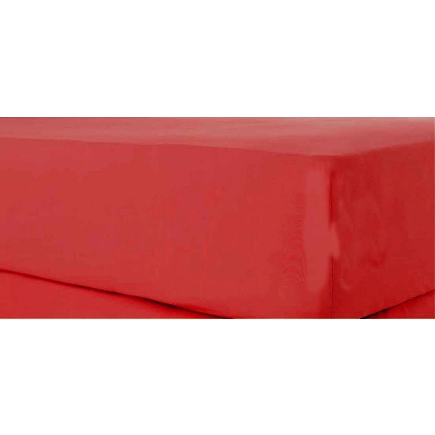 Percale Super Soft Fitted Sheet 180 TC Indus Valley Cotton Linen Durable Comfortable Bedding Multiple Sizes and Colours by OLIVIA ROCCO SINGLE / RED Fitted Sheet