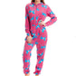 Pink Horse Print All In One Onezee Fleece Hooded Pyjama Set Daisy Dreamer Pyjamas