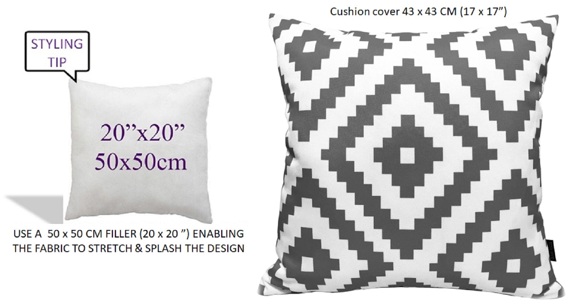 Printed Waterproof Cushions NAIROBI CHARCOAL / 43 x 43 Cm OLIVIA ROCCO Cushions