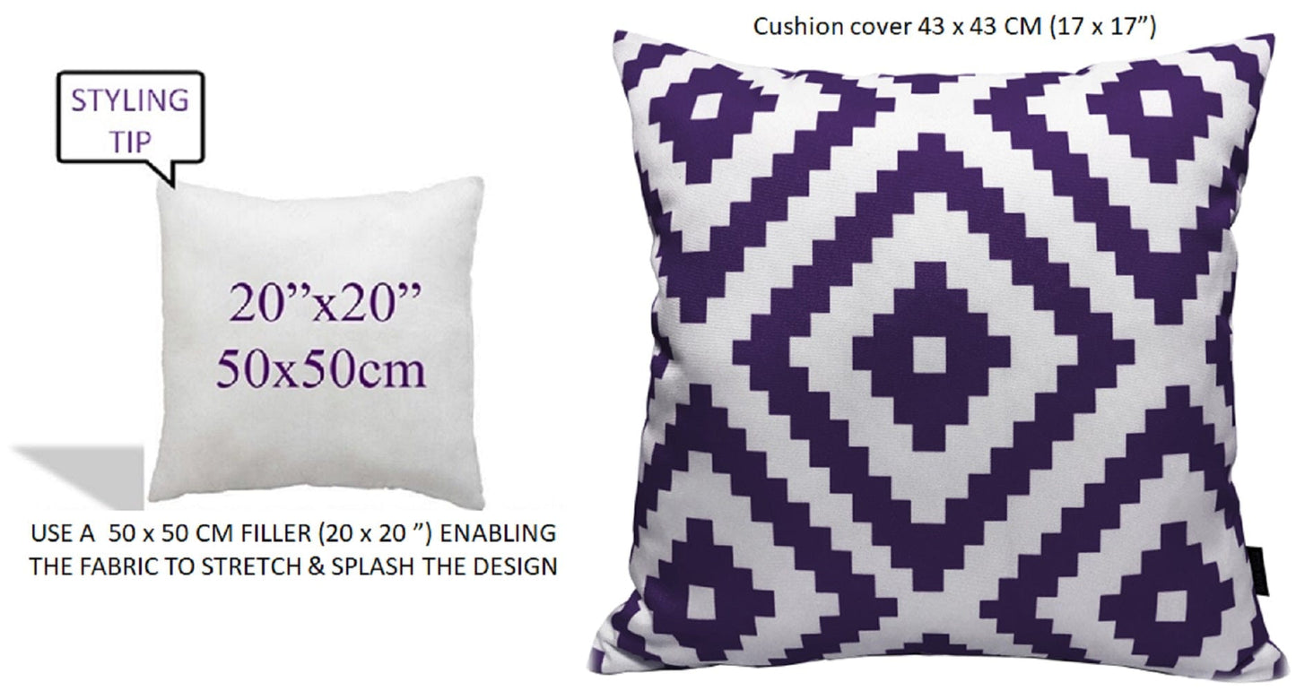 Printed Waterproof Cushions NAIROBI PURPLE / 43 x 43 Cm OLIVIA ROCCO Cushions