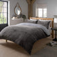 Ribbed Fleece With Reversible Teddy Duvet Set SINGLE / CHARCOAL OLIVIA ROCCO Duvet Cover