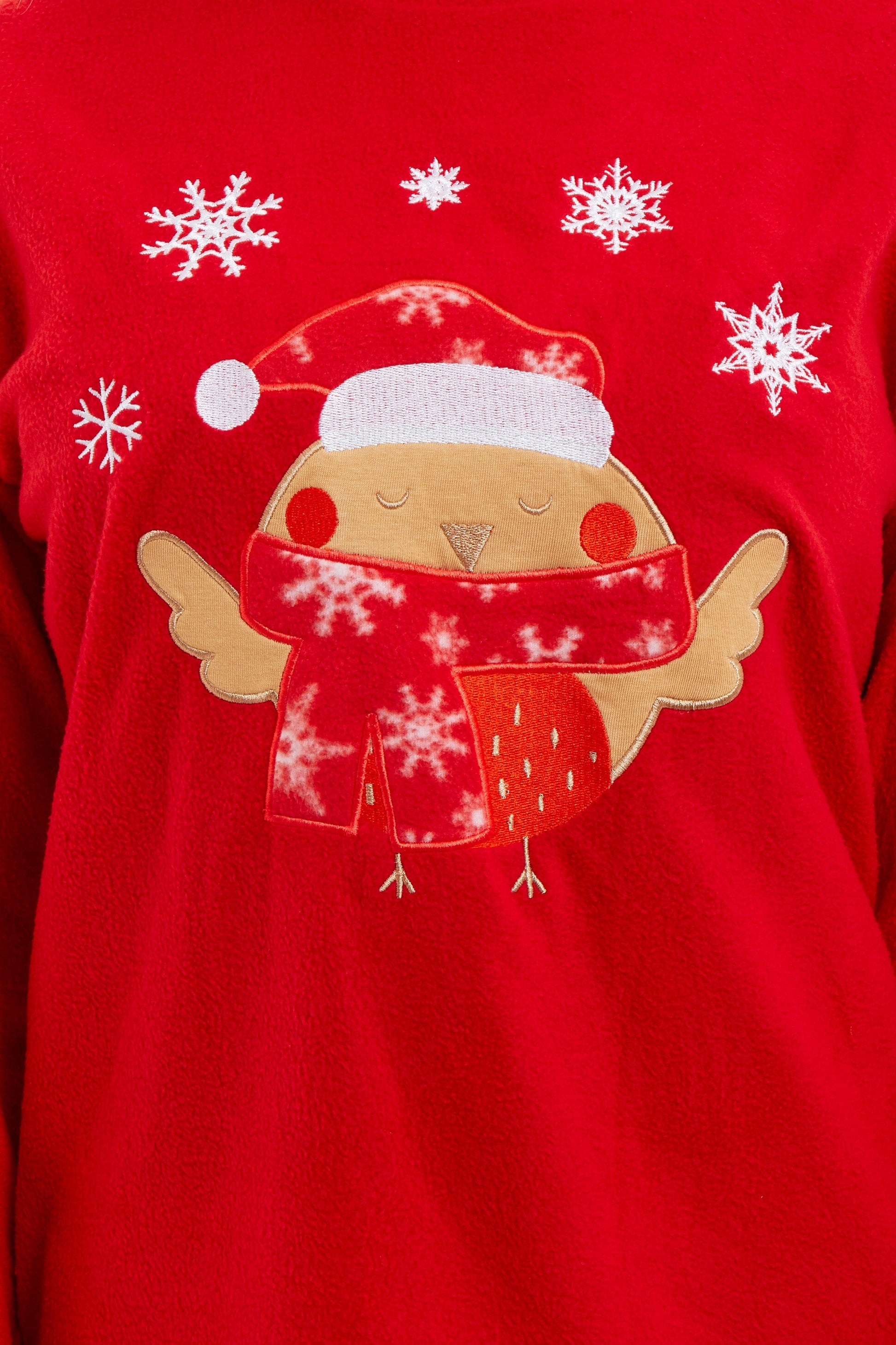 Women's Robin Polar Fleece Pyjama Set, Ladies PJ Christmas Gift