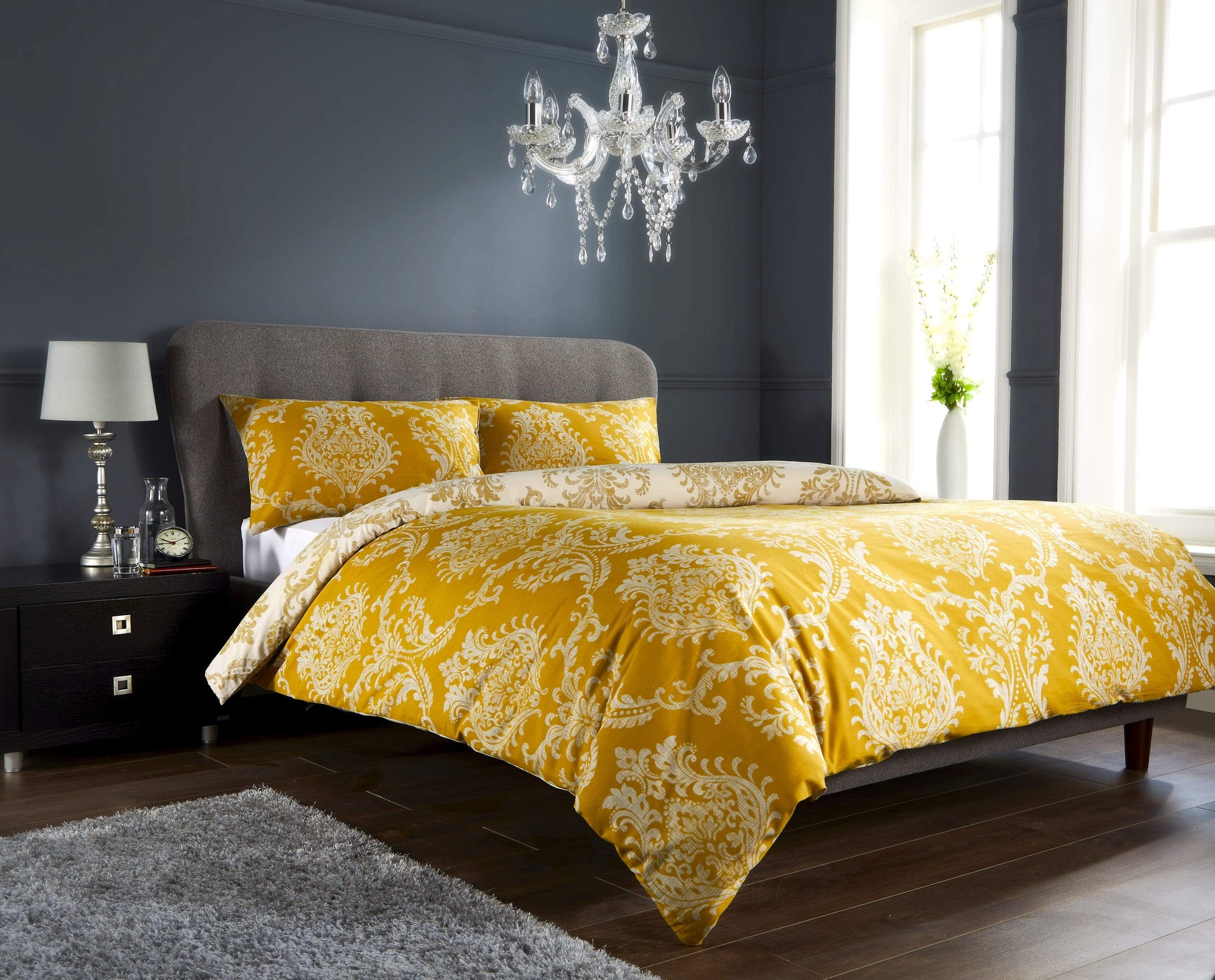 Royal Damask Collection SINGLE / GOLD OLIVIA ROCCO Duvet Cover