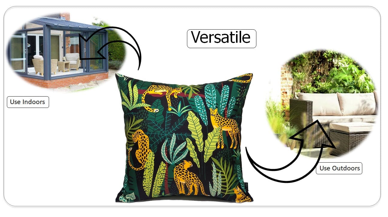 Safari Outdoor Waterproof Cushions 43x43cm Premium Comfort Durable Hollow-Fibre Filled Water-Resistant Stylish Decor for Patio Garden Beach Travel by OLIVIA ROCCO SAFARI / 43 x 43 cm Cushions