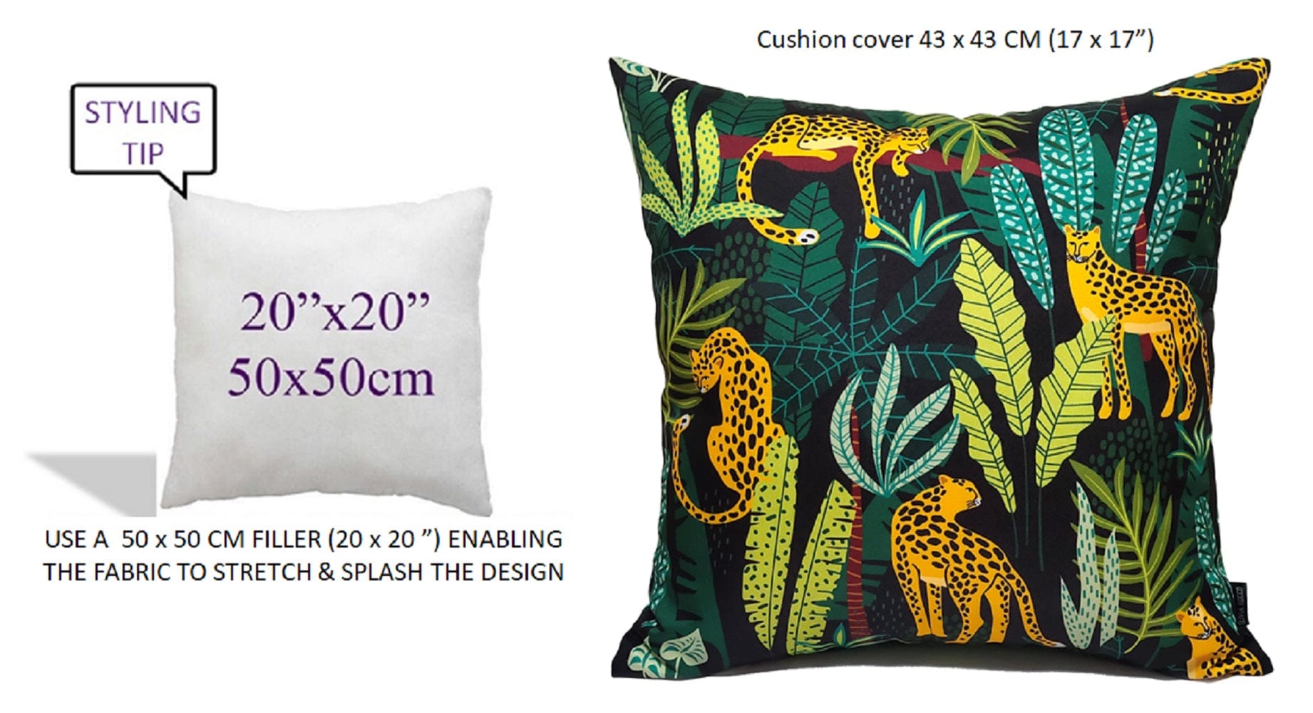 Safari Outdoor Waterproof Cushions 43x43cm Premium Comfort Durable Hollow-Fibre Filled Water-Resistant Stylish Decor for Patio Garden Beach Travel by OLIVIA ROCCO SAFARI / 43 x 43 cm Cushions