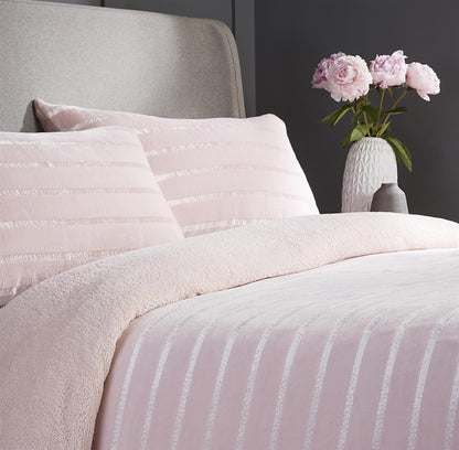 Stripe Reversible Teddy Duvet Set OLIVIA ROCCO Duvet Cover