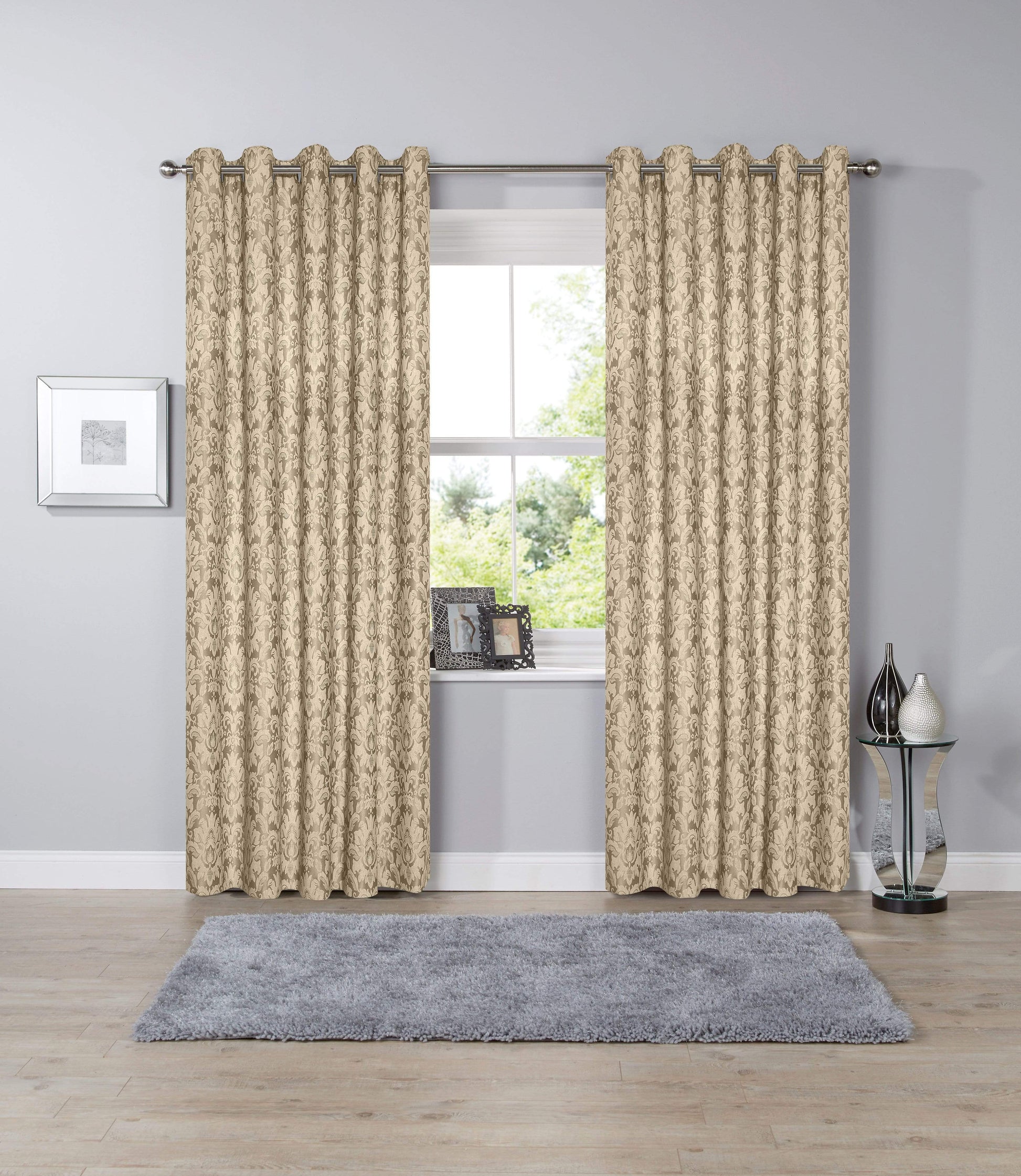 Savoy Woven Jacquard Curtains 66” x 72” / GOLD OLIVIA ROCCO Curtain