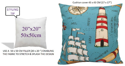 Printed Waterproof Cushions SEASIDE / 43 x 43 Cm OLIVIA ROCCO Cushions