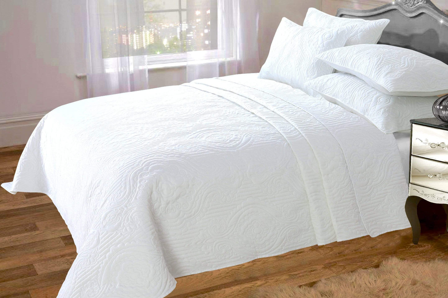 Sorrento Bedspread Set WHITE OLIVIA ROCCO Bedspead