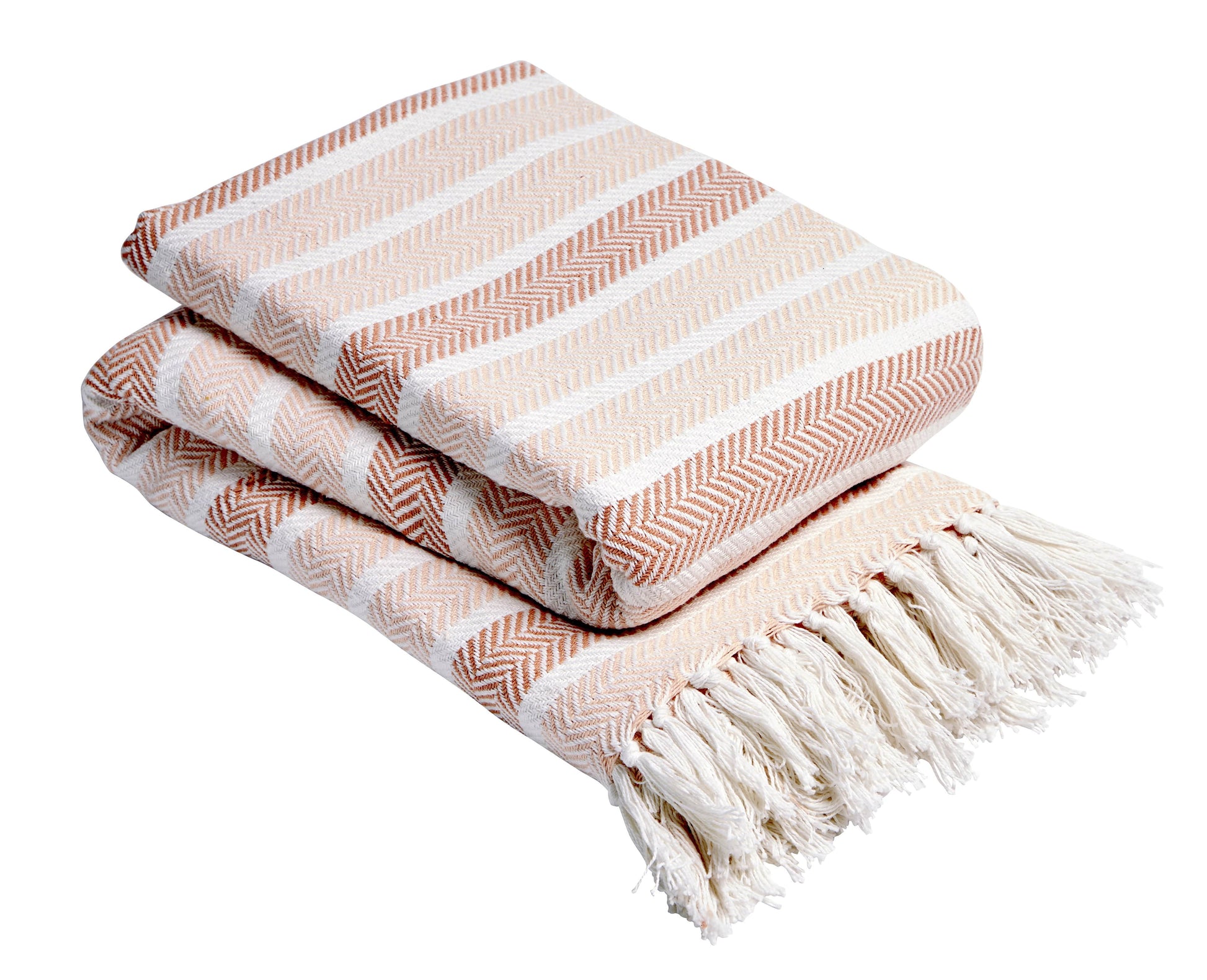 Stripe Handwoven Pure Cotton Throw Blanket with Tassells Eco-Friendly Perfect for Sofa Bed and Home Decor Available in Multiple Sizes and Calming Colours by OLIVIA ROCCO Throw