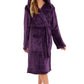 Super Soft Plush Fleece Hooded Dressing Gown SMALL | UK 8-10 / PURPLE Daisy Dreamer Dressing Gown