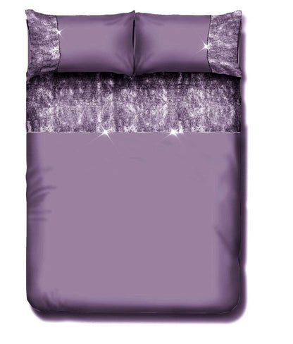 Valentina Ultra-Soft Duvet Set with Crushed Velvet Trim and Diamante Detailing in Double King Super King Sizes OEKO-TEX Certified by OLIVIA ROCCO Duvet Cover