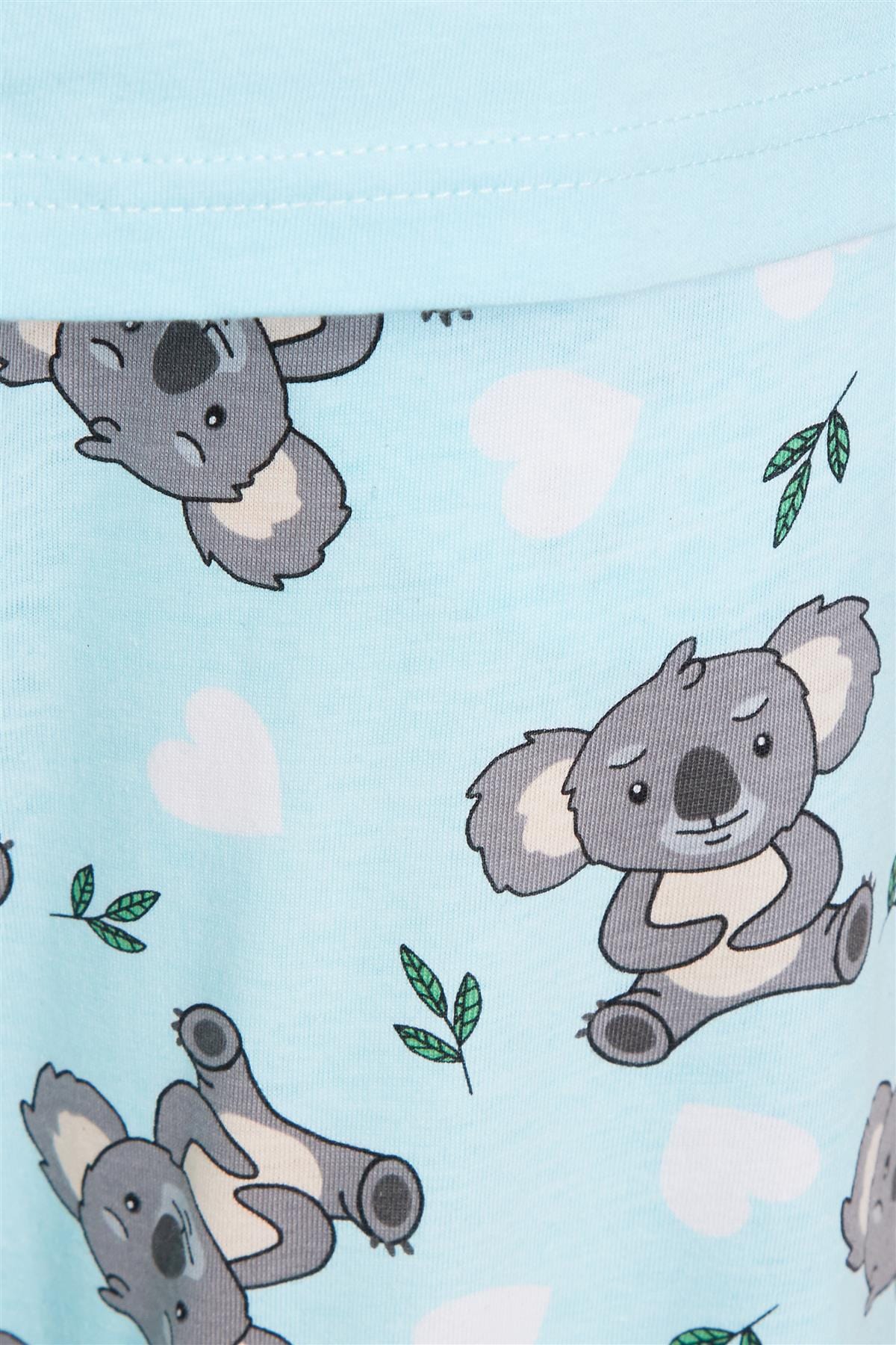 Koala Bear Grey Cotton Pyjama Set With Pom Pom Detailing Daisy Dreamer Pyjamas