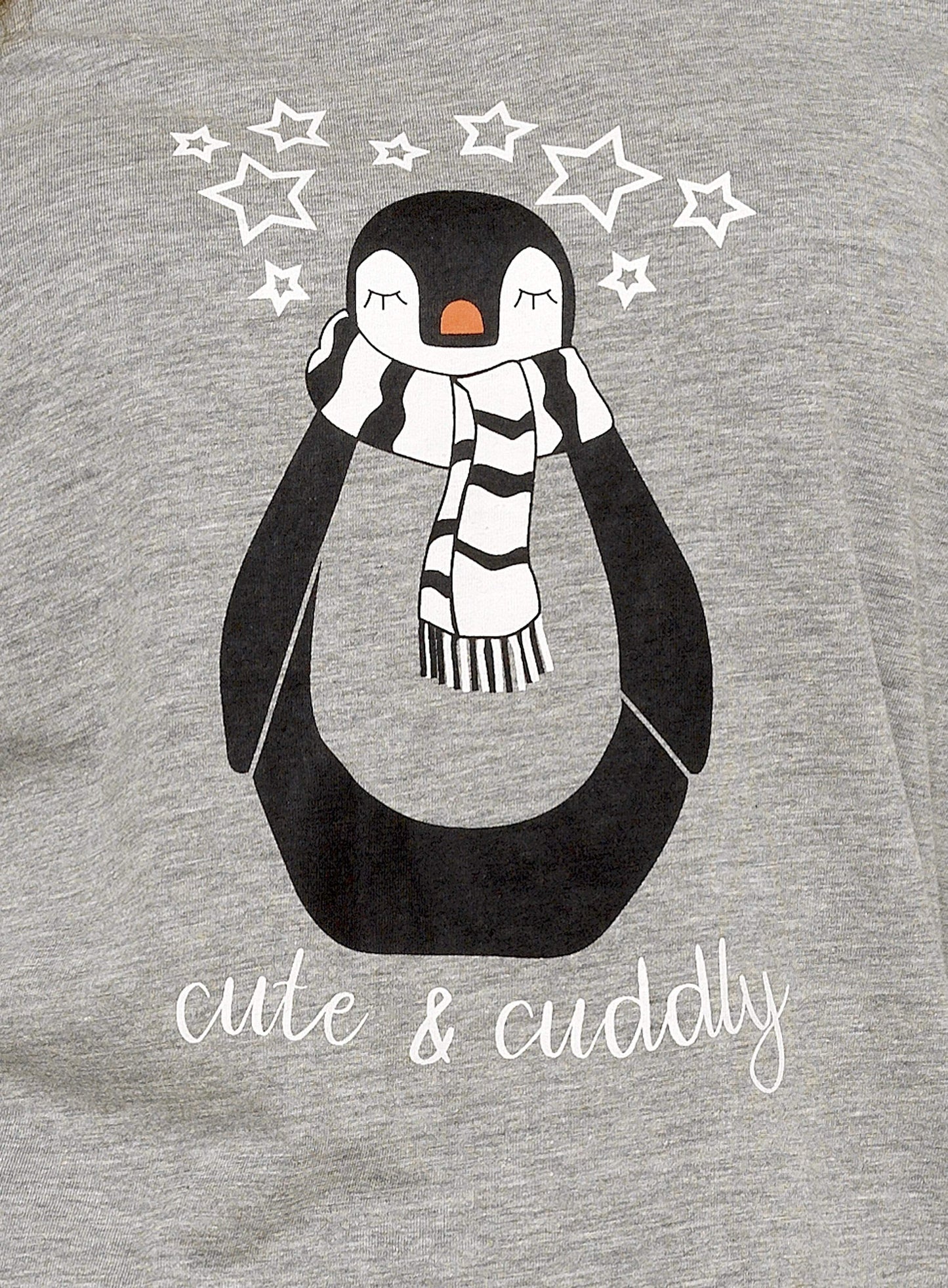 Penguin Stars Grey Cotton Pyjama Set Daisy Dreamer Pyjamas