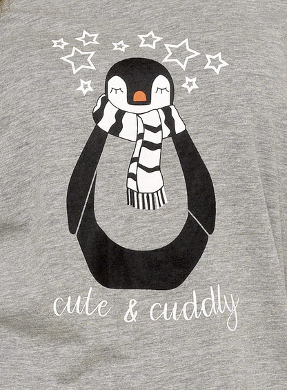 Penguin Stars Grey Cotton Pyjama Set Daisy Dreamer Pyjamas