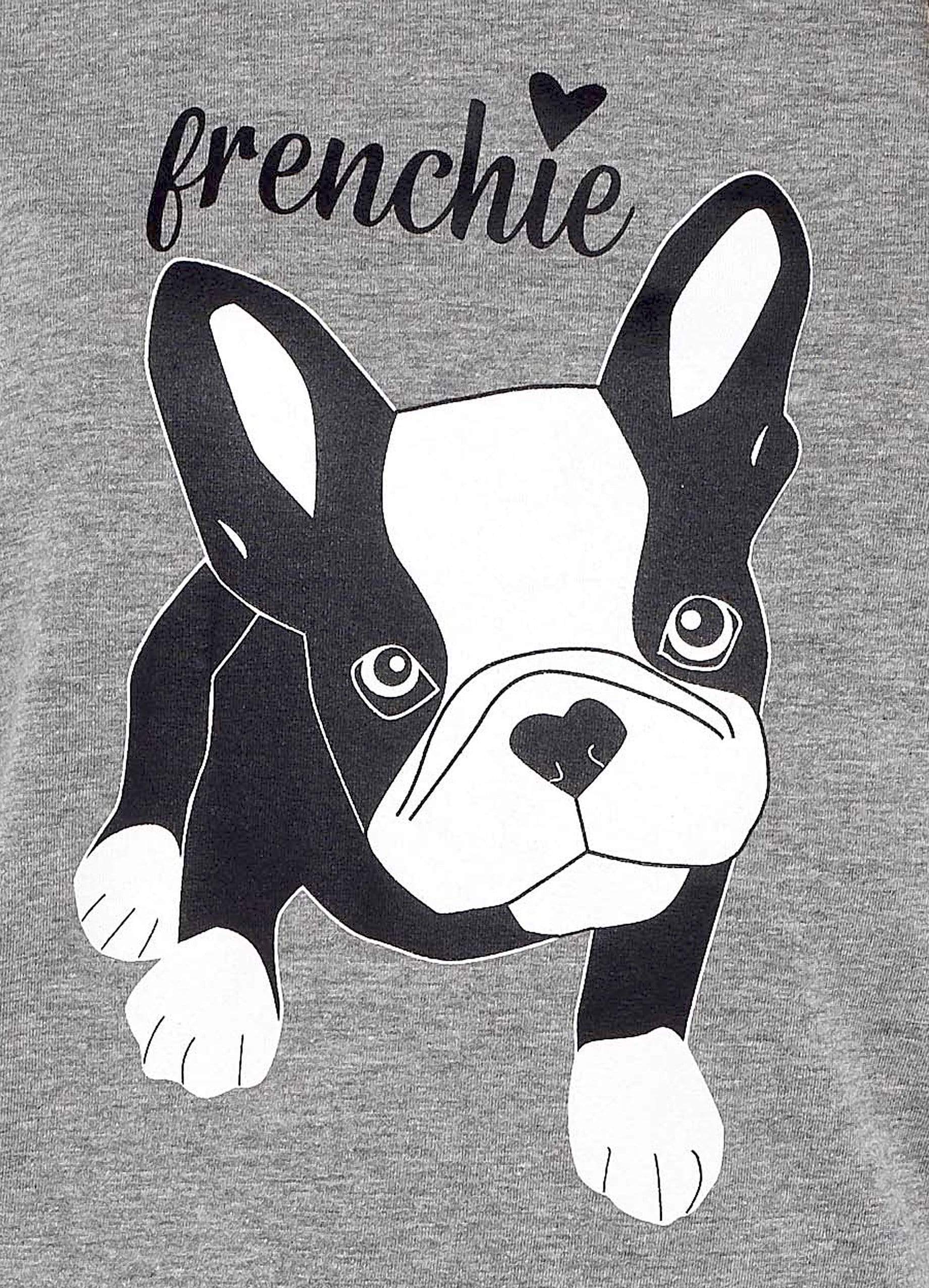 Frenchie Pugs Grey Cotton Pyjama Set With Polka Dot Pants Daisy Dreamer Pyjamas