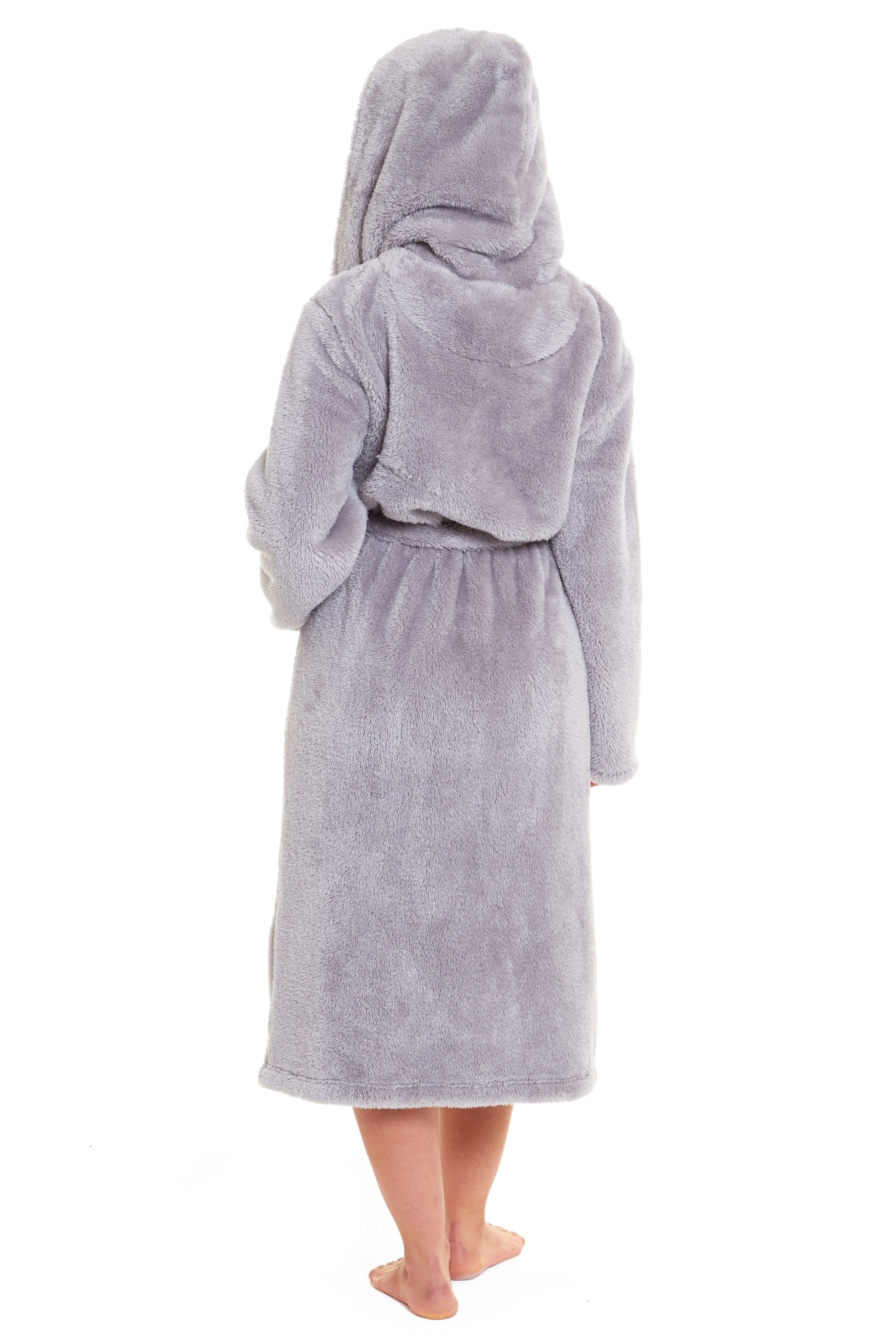 Fleece Dressing Velour Ladies Dressing Gowns Women's Grey Velvet