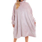 Women's Plush Hooded Poncho Blanket Oversized Thermal Hoodie Top Long Length Daisy Dreamer Dressing Gown
