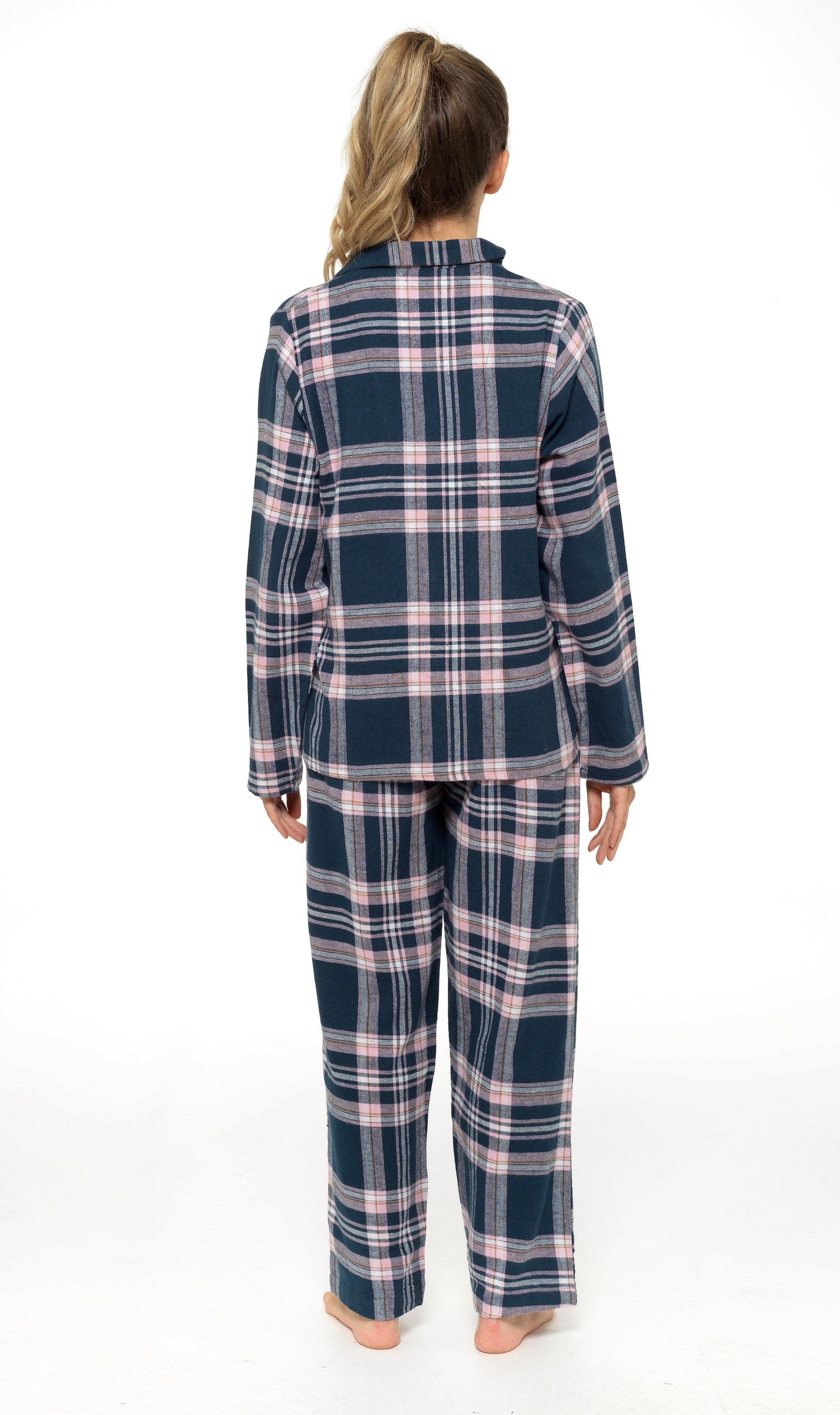 Flannelette Check Pyjama Set, Soft Brushed Cotton PJs Daisy Dreamer Pyjamas