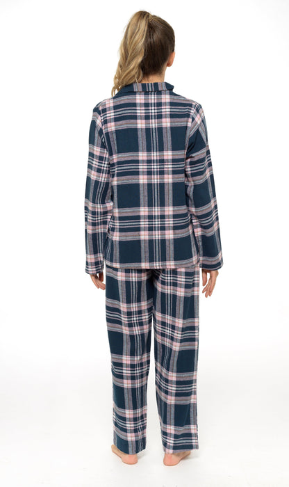 Flannelette Check Pyjama Set, Soft Brushed Cotton PJs Daisy Dreamer Pyjamas