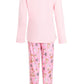 Women's Soft Pink Dogs Pyjama Lounge Set, Ladies Everyday PJs Daisy Dreamer Sleepwear & Loungewear
