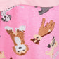 Women's Soft Pink Dogs Pyjama Lounge Set, Ladies Everyday PJs Daisy Dreamer Sleepwear & Loungewear