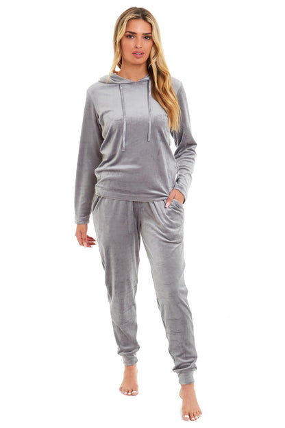Velour Soft Touch Hooded Pyjama Set Daisy Dreamer Pyjamas
