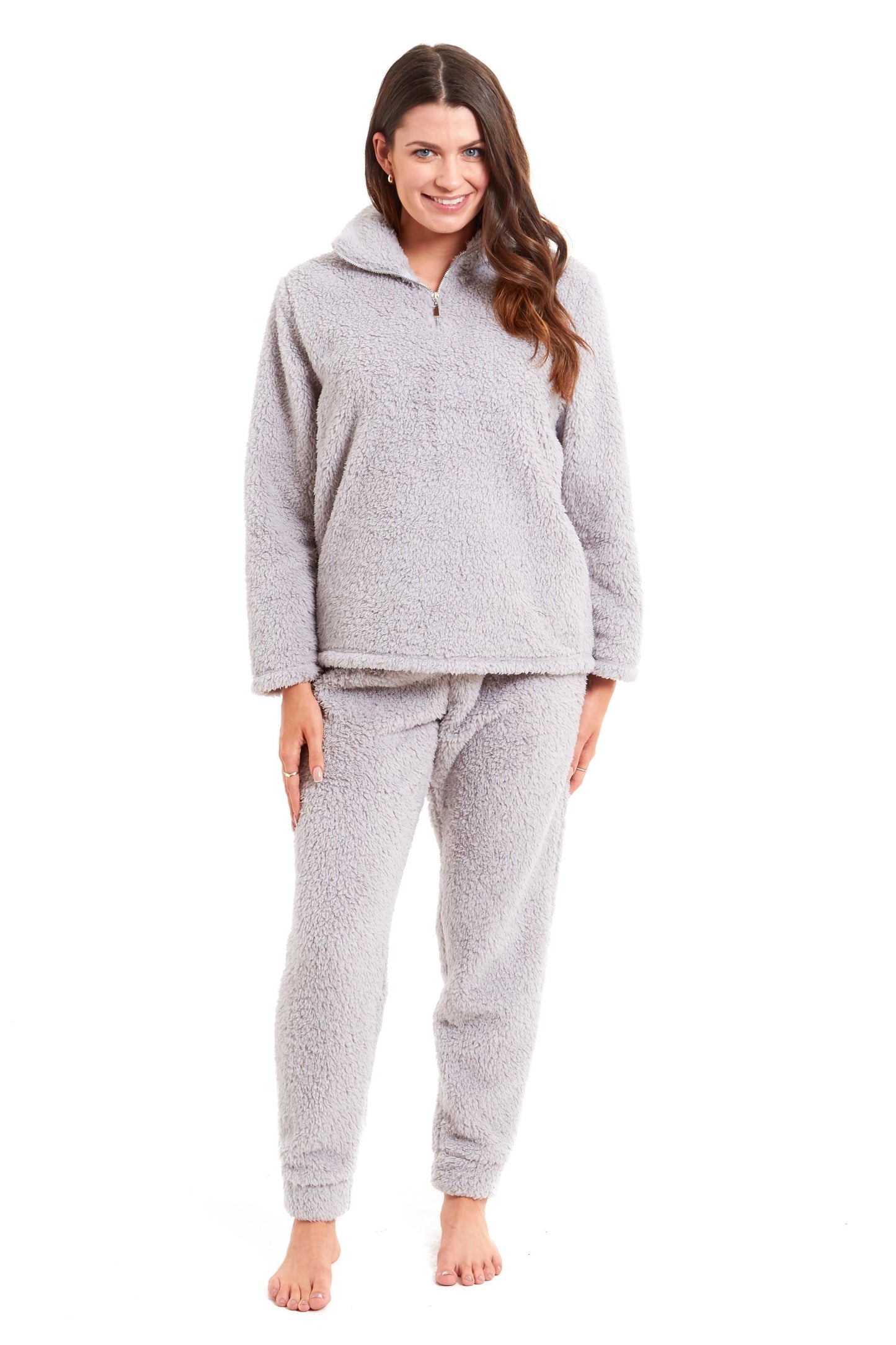 Teddy Fleece Lounge Set Fluffy Cosy Zip Pyjama Daisy Dreamer Pyjamas
