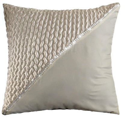 Zenia Luxurious Duvet Cover Set with Quilted Trim and Diamante Detailing  Available in Single Double Kingb and Super King Sizes by OLIVIA ROCCO CHAMPAGNE / CUSHION COVER Duvet Cover