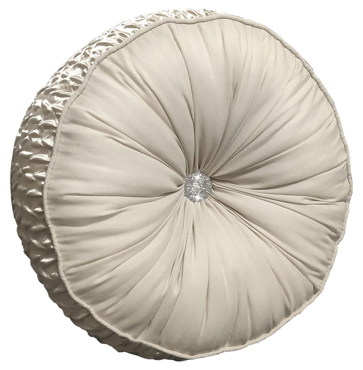 Zenia Luxurious Duvet Cover Set with Quilted Trim and Diamante Detailing  Available in Single Double Kingb and Super King Sizes by OLIVIA ROCCO CHAMPAGNE / ROUND CUSHION Duvet Cover